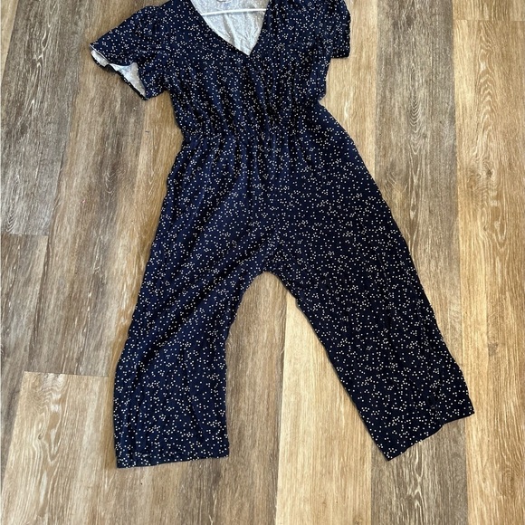POPSUGAR Pants - POPSUGAR medium Navy Blue Polka Dot Jumpsuit
